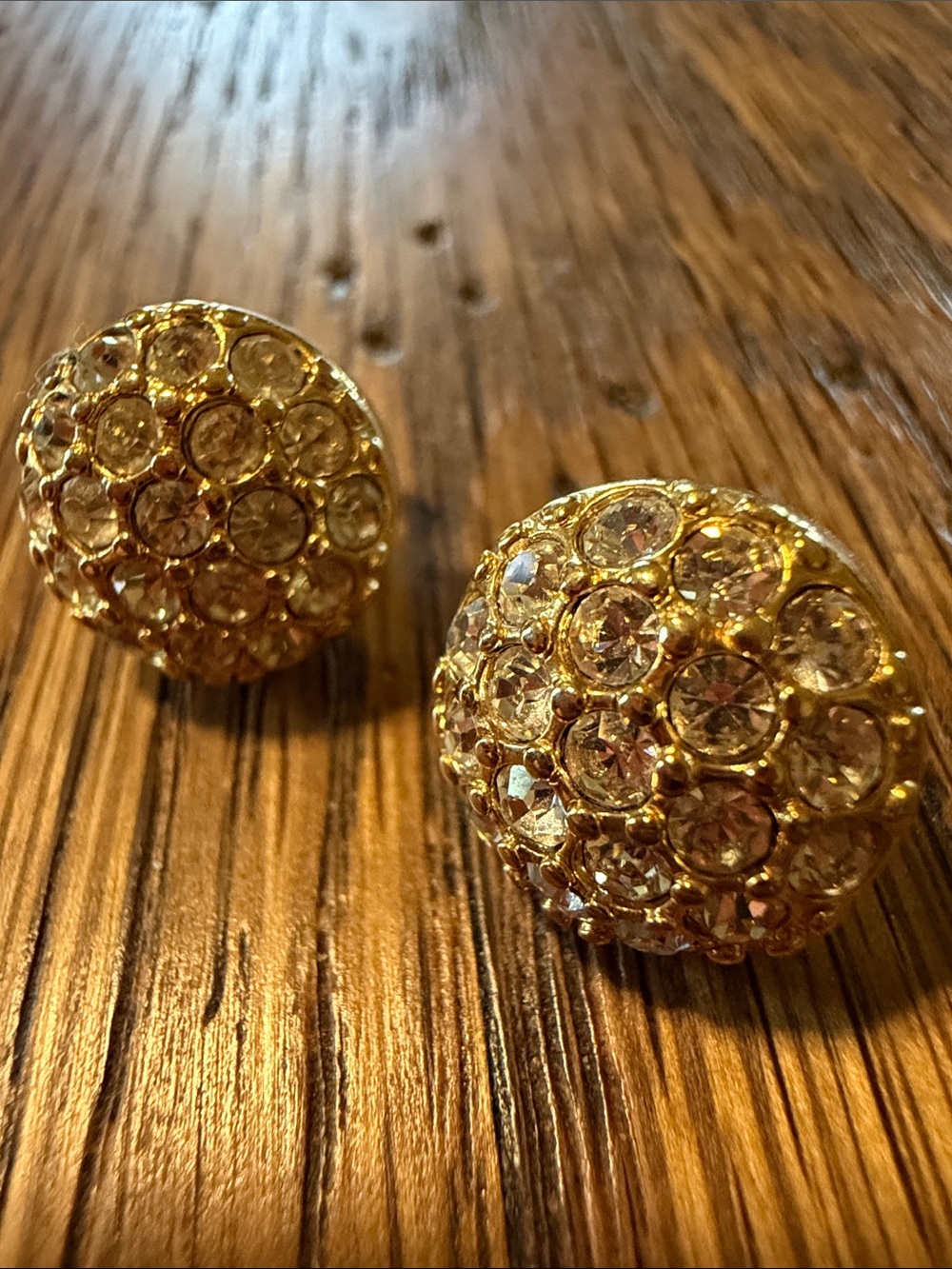 LC Lauren Conrad Gold Crystal Dome Clip-On Earrings